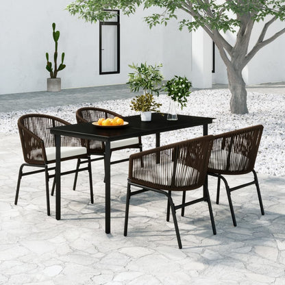 Set Mobili da Pranzo per Giardino 5 pz Marrone | homemem39