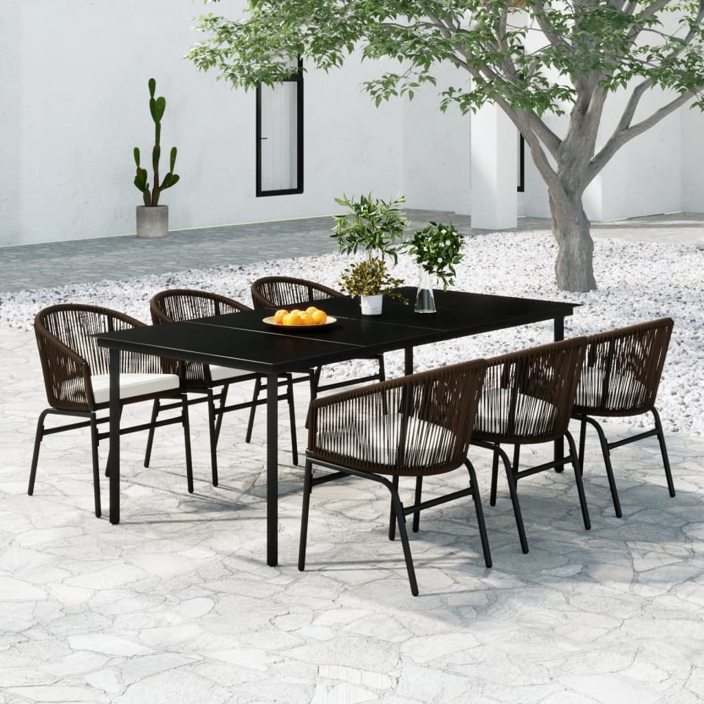 Set da Pranzo da Giardino 7 pz Marrone | homemem39
