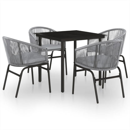Set Mobili da Pranzo per Giardino 5 pz Antracite | homemem39