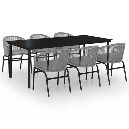 Set Mobili da Pranzo da Giardino 7 pz Antracite | homemem39