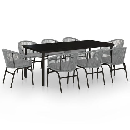 Set Mobili da Pranzo da Giardino 9 pz Antracite - homemem39