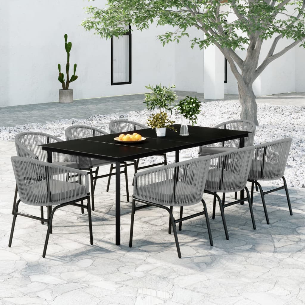 Set Mobili da Pranzo da Giardino 9 pz Antracite - homemem39