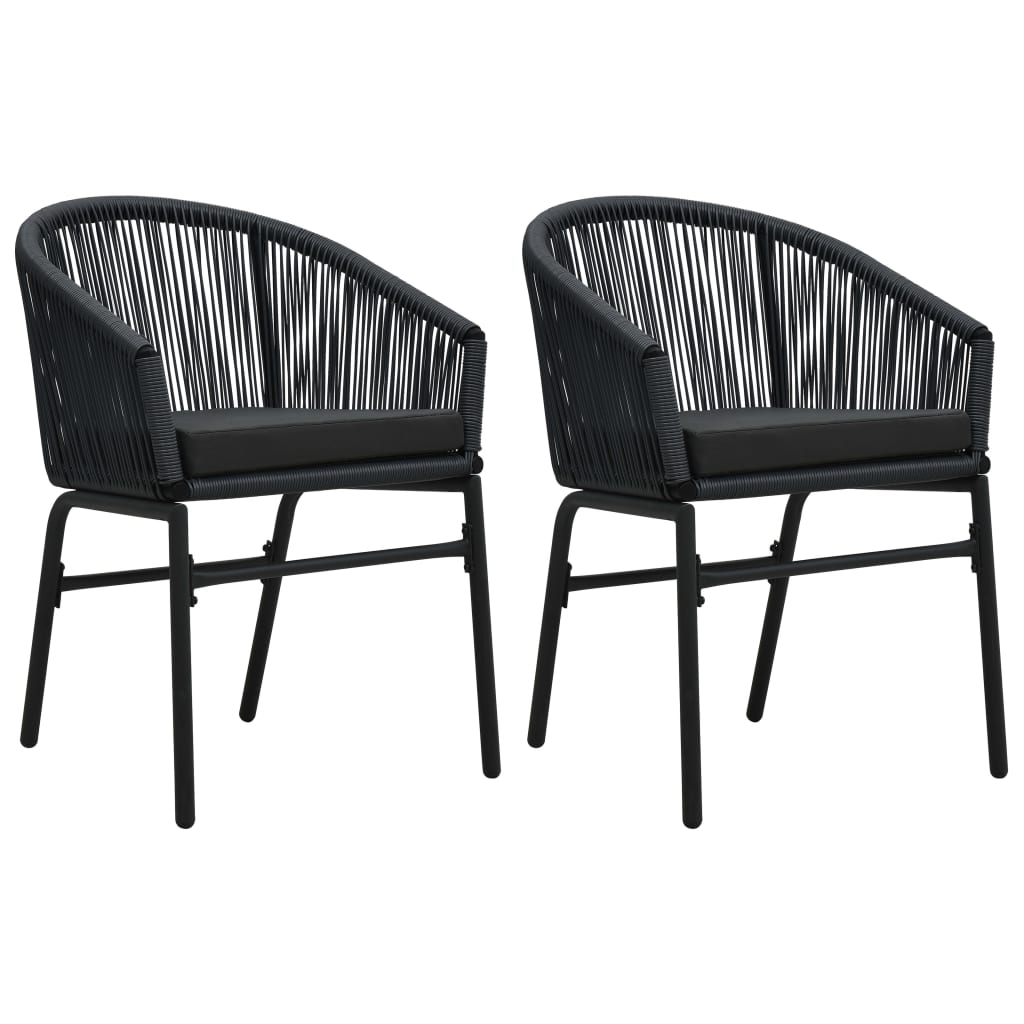 Set Mobili da Pranzo per Giardino 3 pz Nero | homemem39
