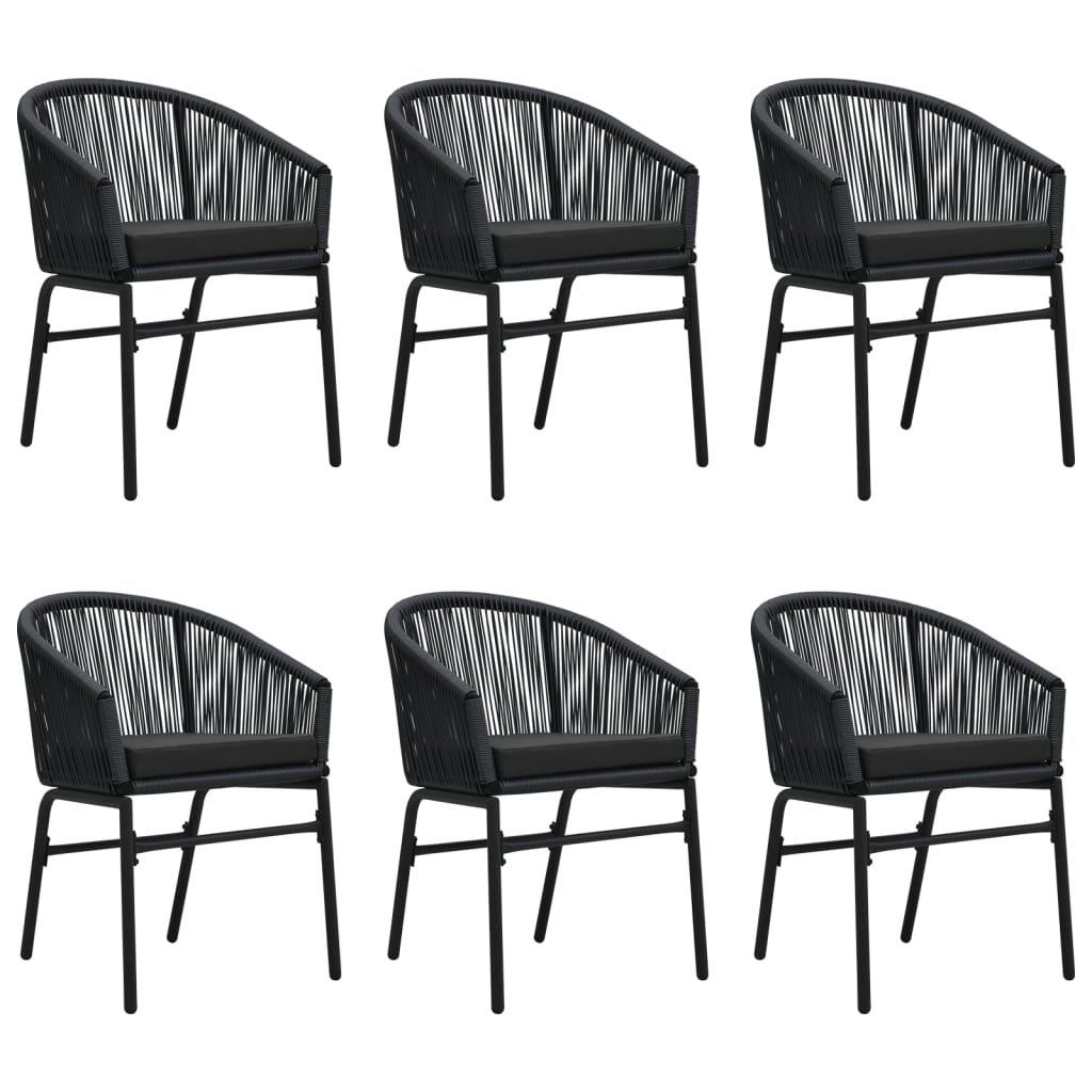 Set Mobili da Pranzo per Giardino 7 pz Nero | homemem39