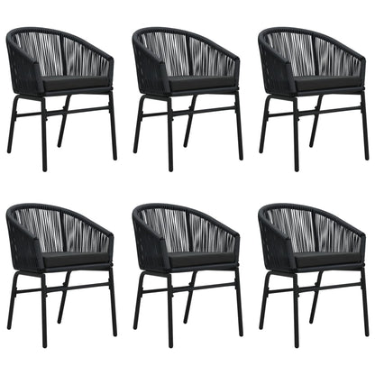 Set Mobili da Pranzo per Giardino 7 pz Nero | homemem39