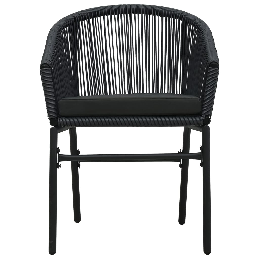 Set Mobili da Pranzo per Giardino 7 pz Nero | homemem39