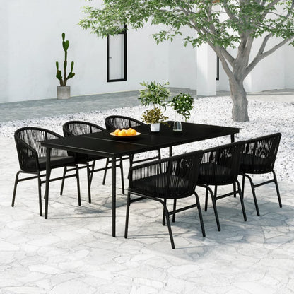 Set da Pranzo da Giardino 7 pz Nero | homemem39