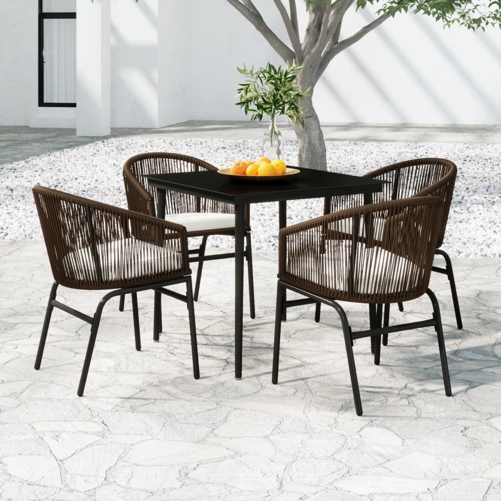 Set Mobili da Pranzo per Giardino 5 pz Marrone | homemem39
