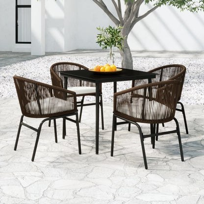Set Mobili da Pranzo per Giardino 5 pz Marrone | homemem39