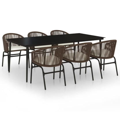 Set da Pranzo da Giardino 7 pz Marrone | homemem39