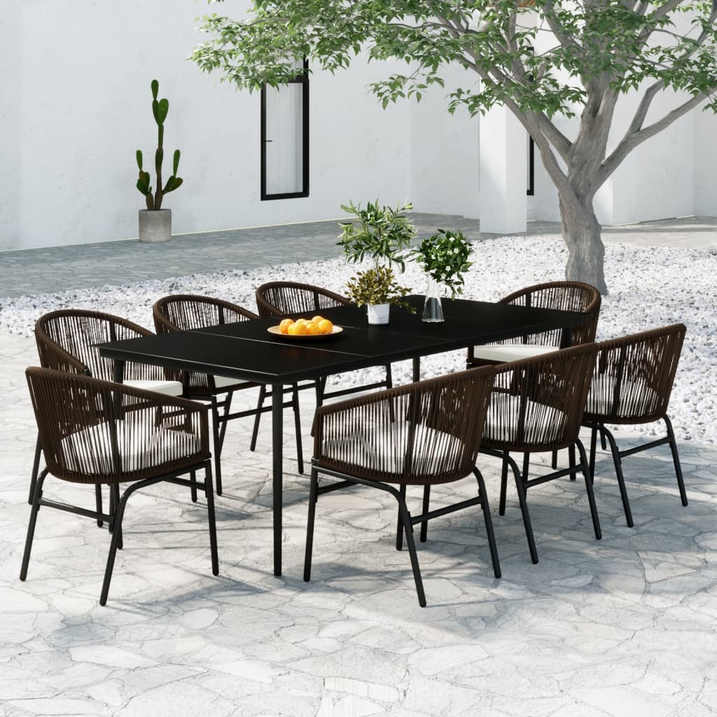 Set da Pranzo da Giardino 9 pz Marrone | homemem39