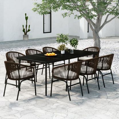 Set da Pranzo da Giardino 9 pz Marrone | homemem39