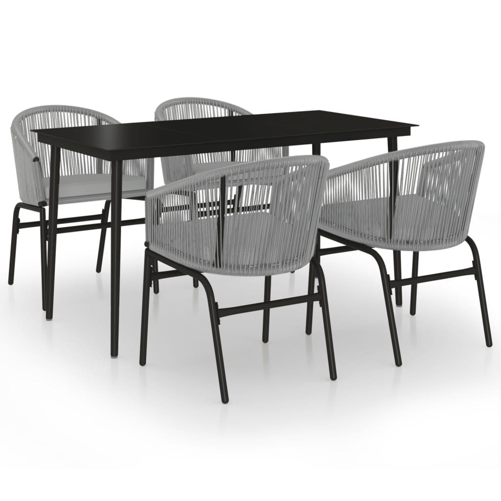 Set da Pranzo da Giardino 5 pz Grigio | homemem39