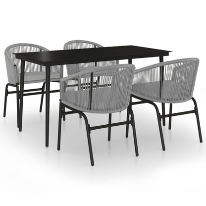 Set da Pranzo da Giardino 5 pz Grigio | homemem39