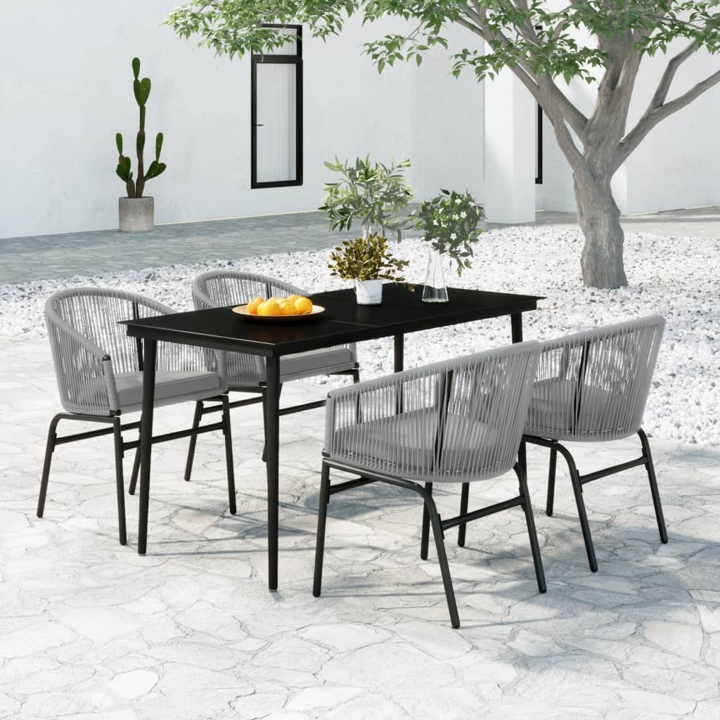 Set da Pranzo da Giardino 5 pz Grigio | homemem39