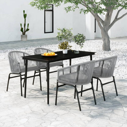 Set da Pranzo da Giardino 5 pz Grigio | homemem39
