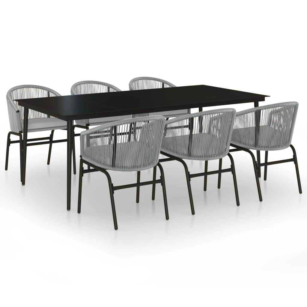 Set da Pranzo da Giardino 7 pz Grigio | homemem39