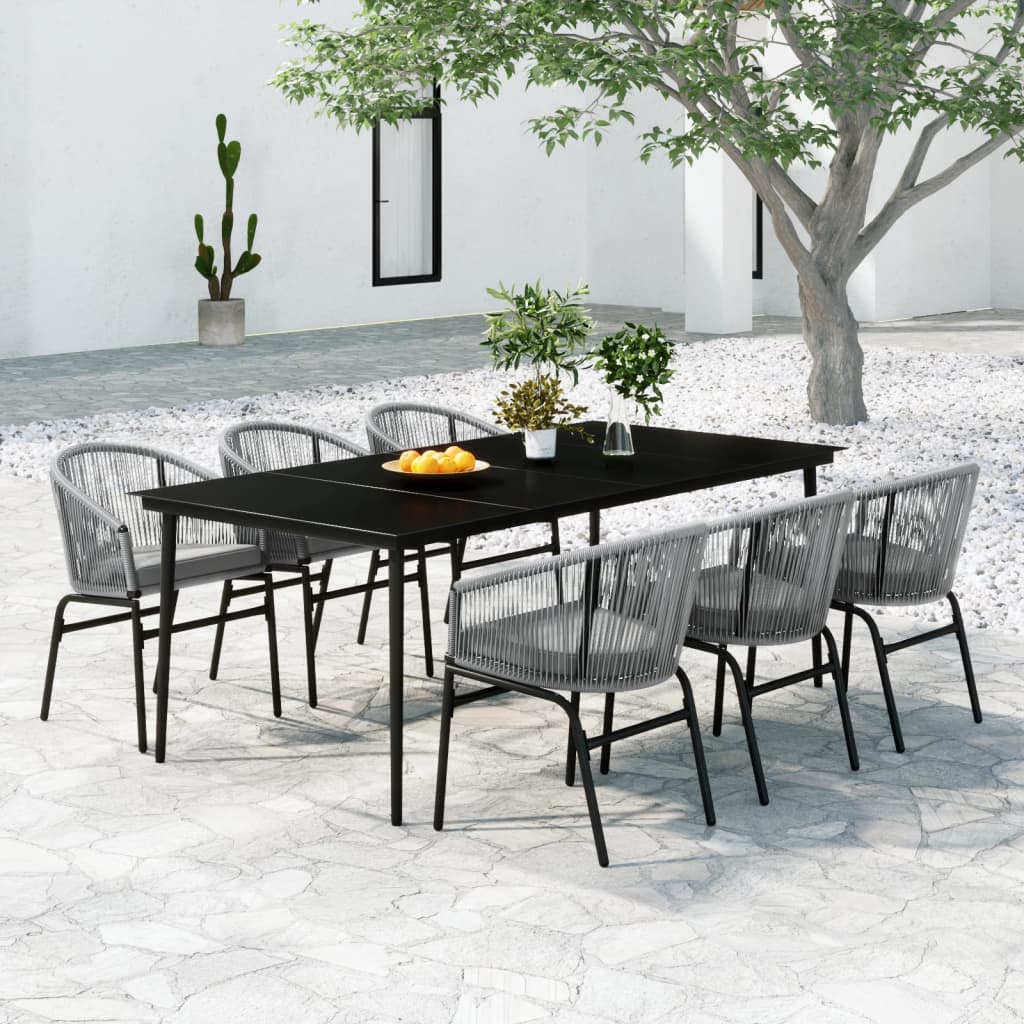 Set da Pranzo da Giardino 7 pz Grigio | homemem39