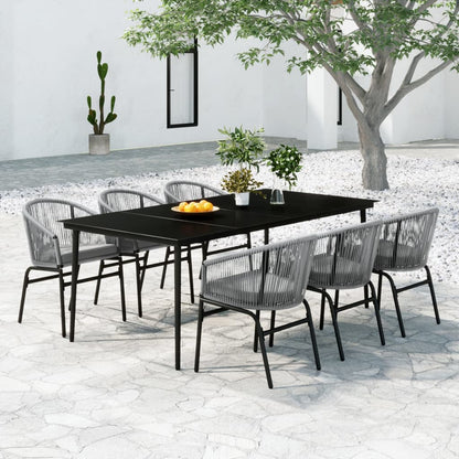 Set da Pranzo da Giardino 7 pz Grigio | homemem39