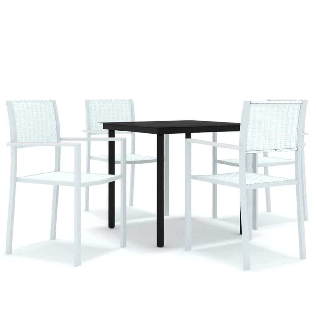 Set Mobili da Pranzo per Giardino 5 pz Bianco | homemem39