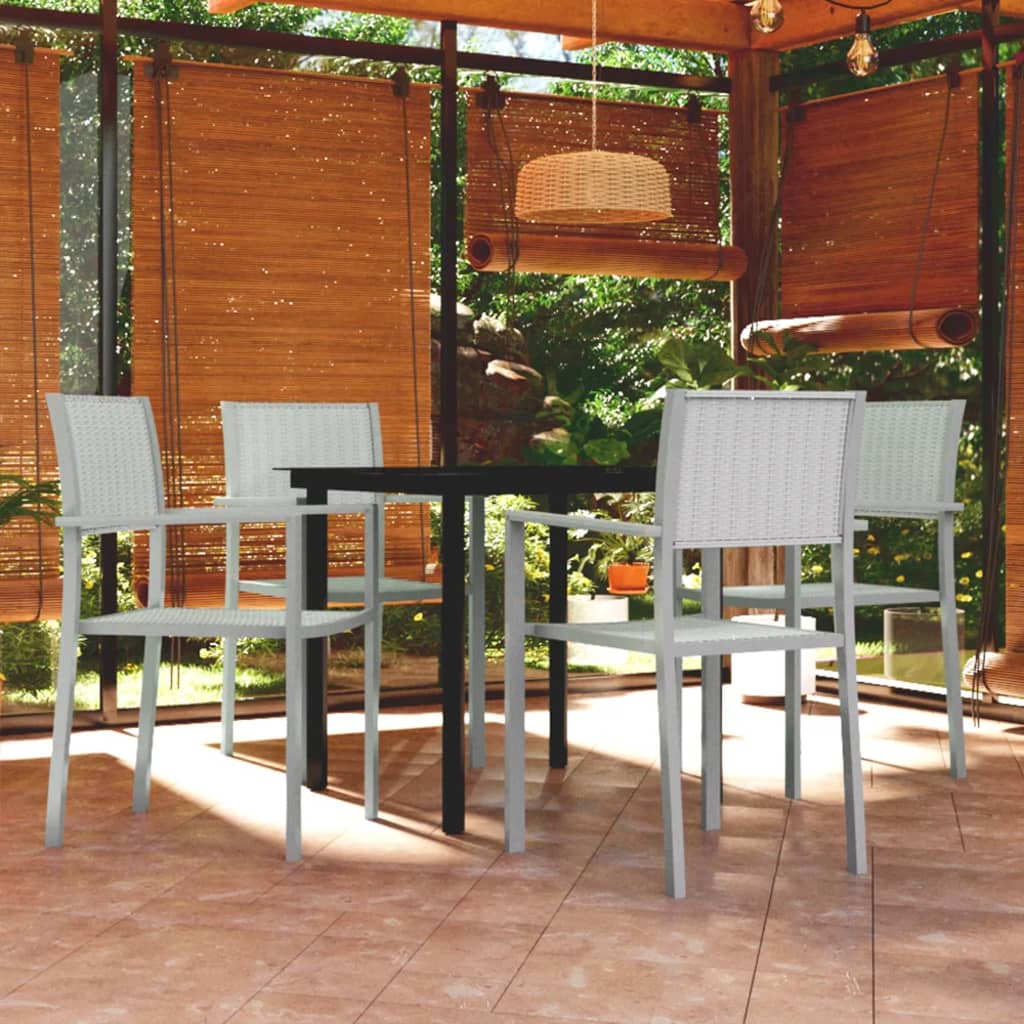 Set Mobili da Pranzo per Giardino 5 pz Bianco | homemem39