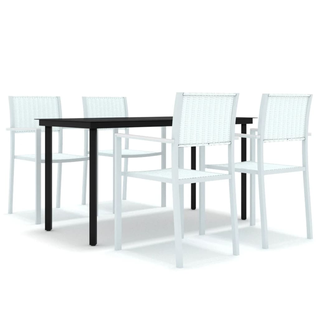 Set Mobili da Pranzo per Giardino 5 pz Bianco - homemem39