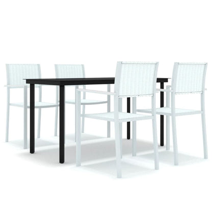 Set Mobili da Pranzo per Giardino 5 pz Bianco - homemem39