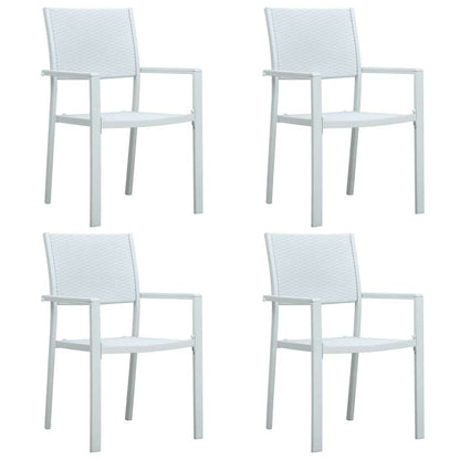 Set Mobili da Pranzo per Giardino 5 pz Bianco | homemem39