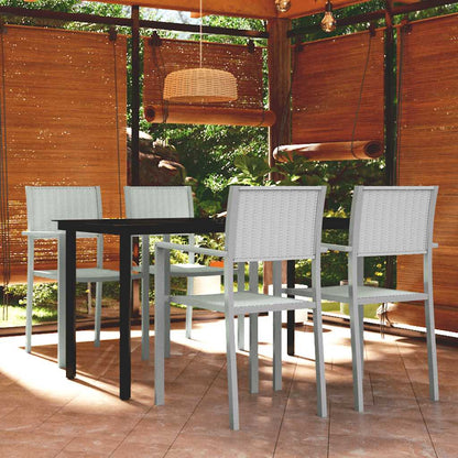 Set Mobili da Pranzo per Giardino 5 pz Bianco | homemem39
