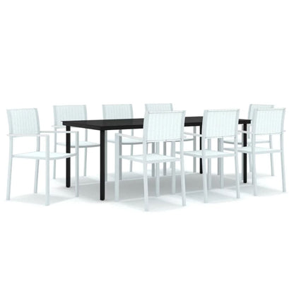 Set da Pranzo da Giardino 9 pz Bianco | homemem39