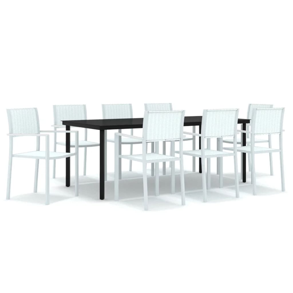 Set da Pranzo da Giardino 9 pz Bianco - homemem39