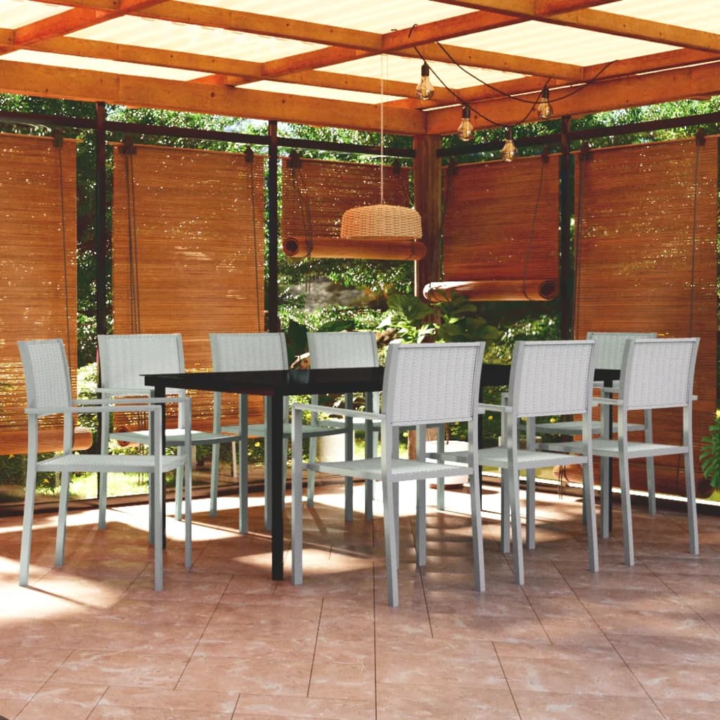 Set da Pranzo da Giardino 9 pz Bianco | homemem39