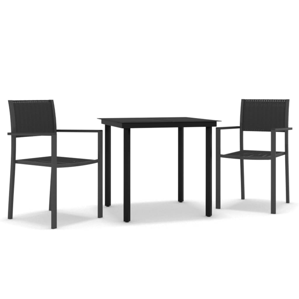 Set da Pranzo da Giardino 3 pz Nero | homemem39