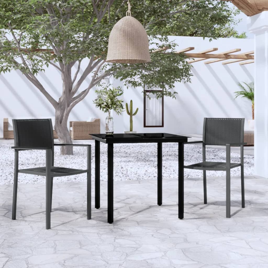 Set da Pranzo da Giardino 3 pz Nero | homemem39