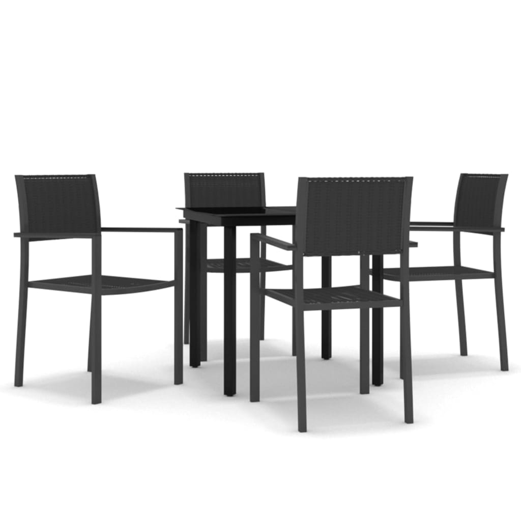 Set da Pranzo da Giardino 5 pz Nero - homemem39