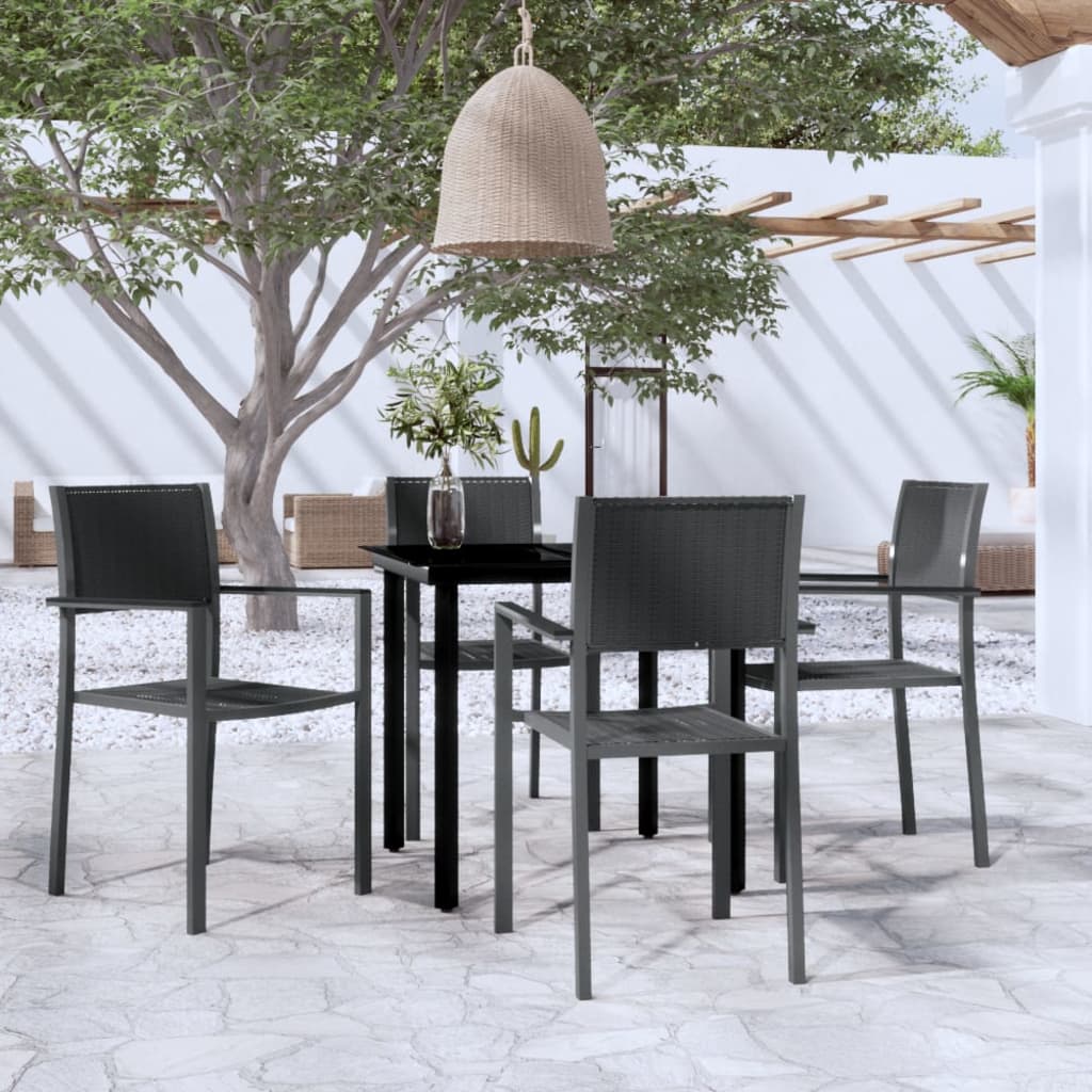 Set da Pranzo da Giardino 5 pz Nero - homemem39