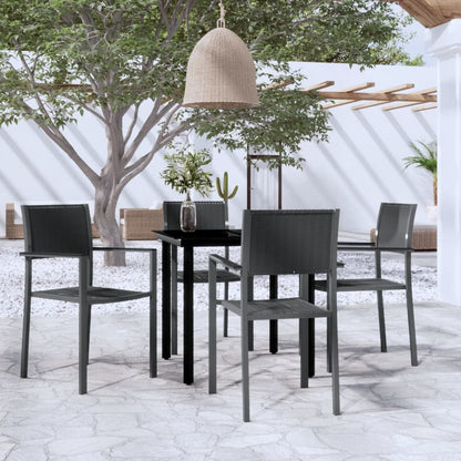 Set da Pranzo da Giardino 5 pz Nero - homemem39
