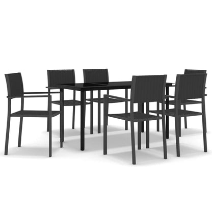 Set da Pranzo da Giardino 7 pz Nero | homemem39