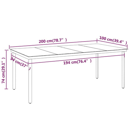 Set Mobili da Pranzo da Giardino 7 pz Nero | homemem39