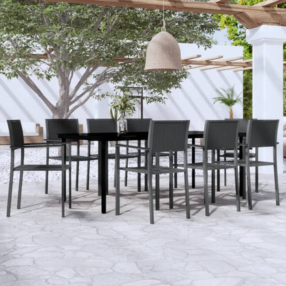 Set da Pranzo da Giardino 9 pz Nero - homemem39
