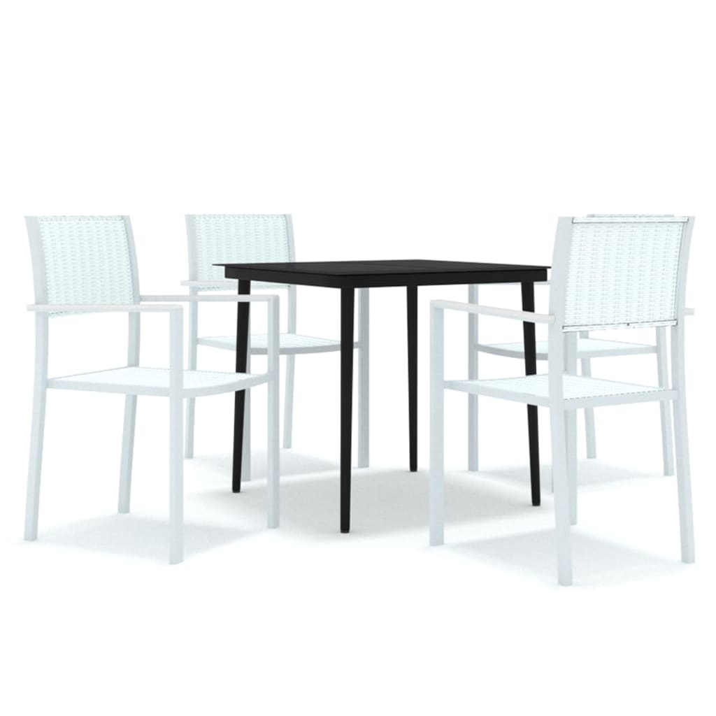 Set Mobili da Pranzo per Giardino 5 pz Bianco | homemem39