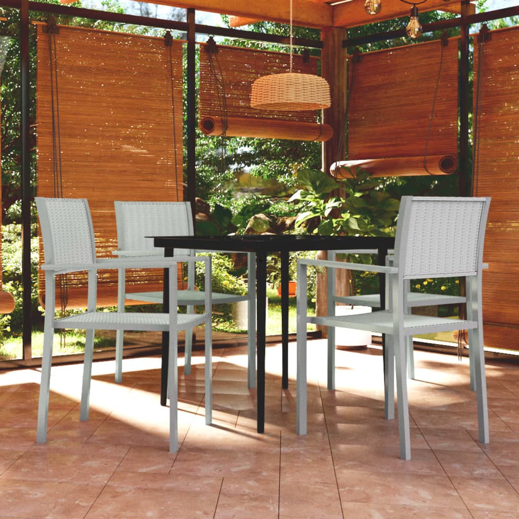 Set Mobili da Pranzo per Giardino 5 pz Bianco | homemem39
