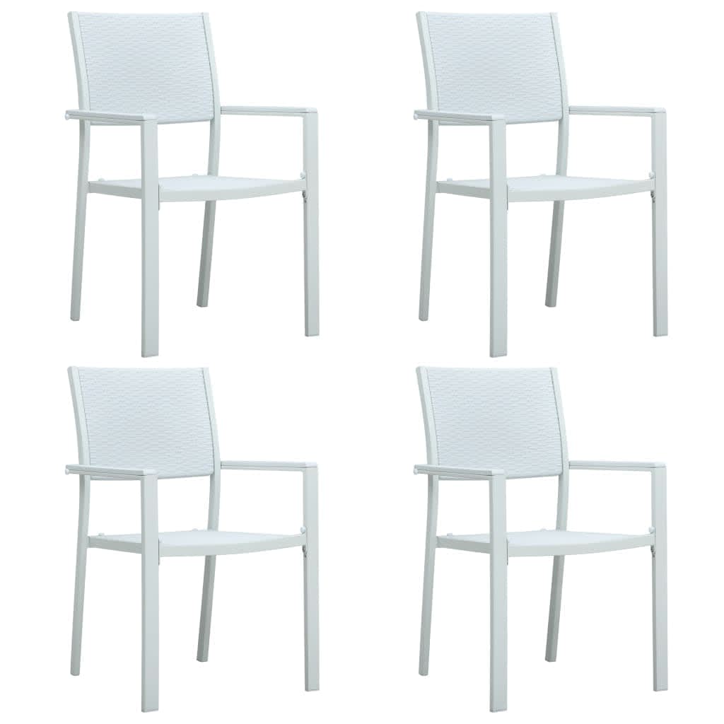 Set Mobili da Pranzo per Giardino 5 pz Bianco | homemem39