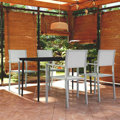 Set Mobili da Pranzo per Giardino 5 pz Bianco | homemem39