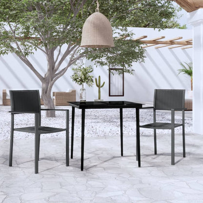 Set da Pranzo da Giardino 3 pz Nero - homemem39
