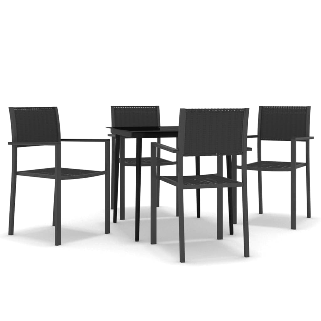 Set da Pranzo da Giardino 5 pz Nero | homemem39