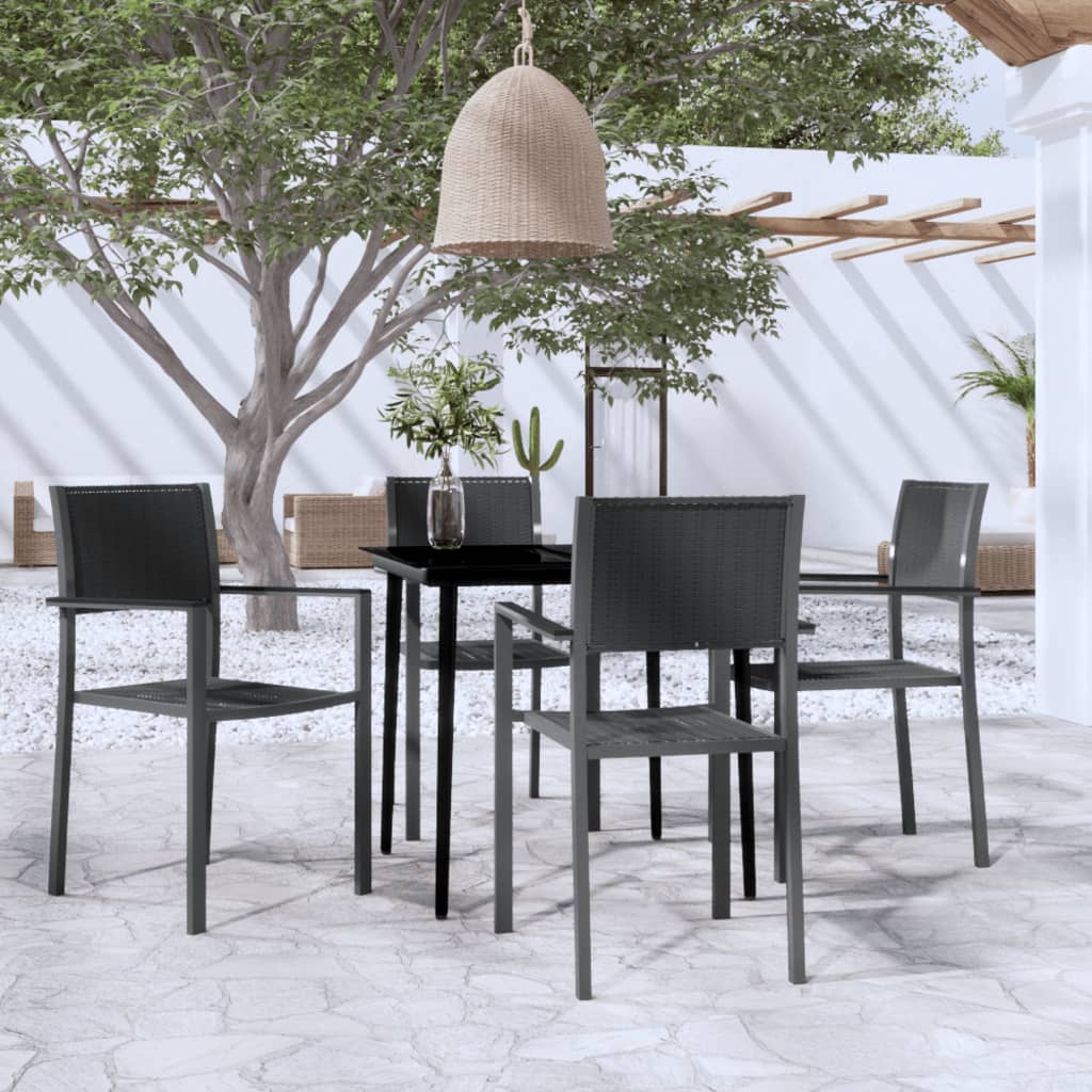 Set da Pranzo da Giardino 5 pz Nero | homemem39