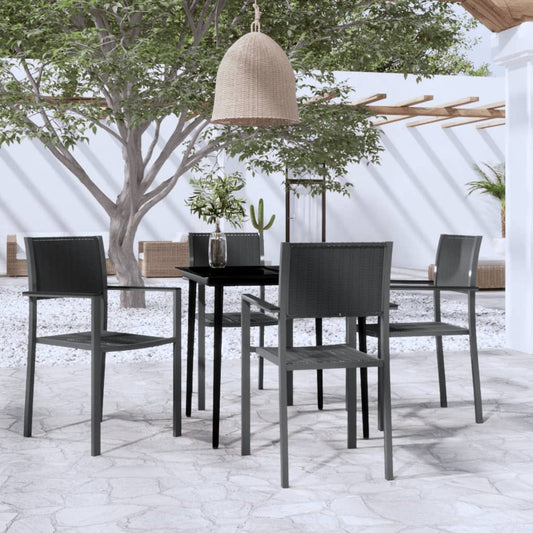 Set da Pranzo da Giardino 5 pz Nero - homemem39