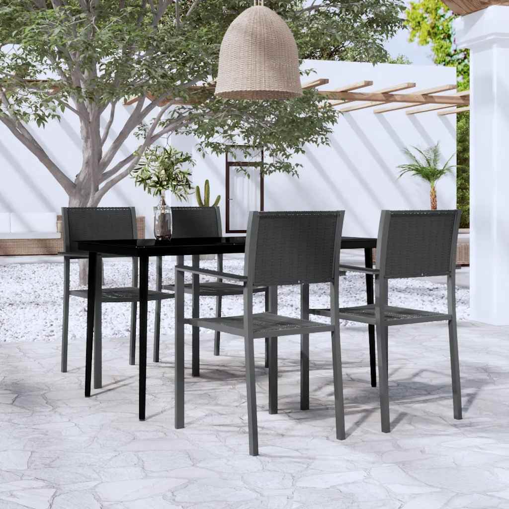 Set da Pranzo da Giardino 5 pz Nero | homemem39
