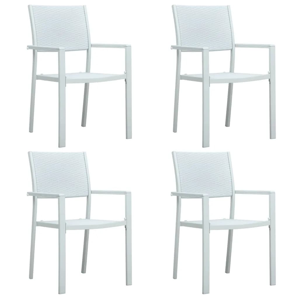 Set Mobili da Pranzo per Giardino 7 pz Nero e Bianco | homemem39